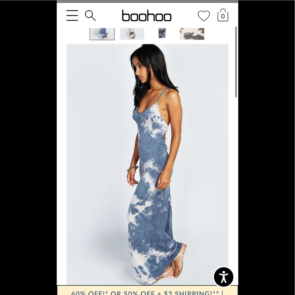 ISO. Tie Dye Back Strappy Dress